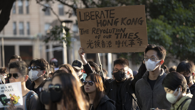 Pro-Hong Kong Demonstrators Gather in Sydney