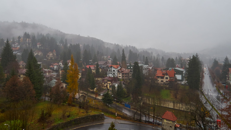 Rainy day in Sinaia, Romania