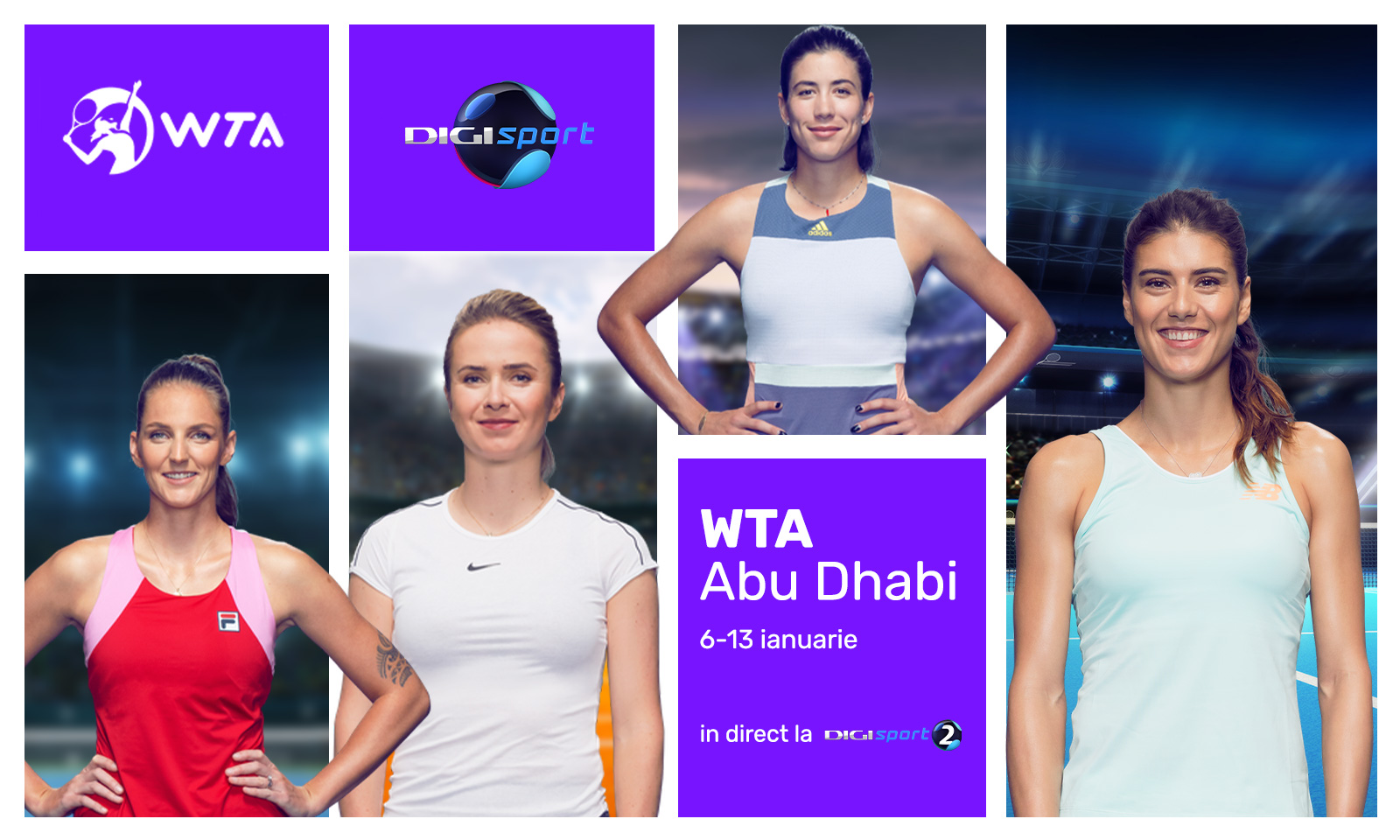 Tenisul feminin ia startul la Abu Dhabi, în direct și în exclusivitate, la Digi Sport