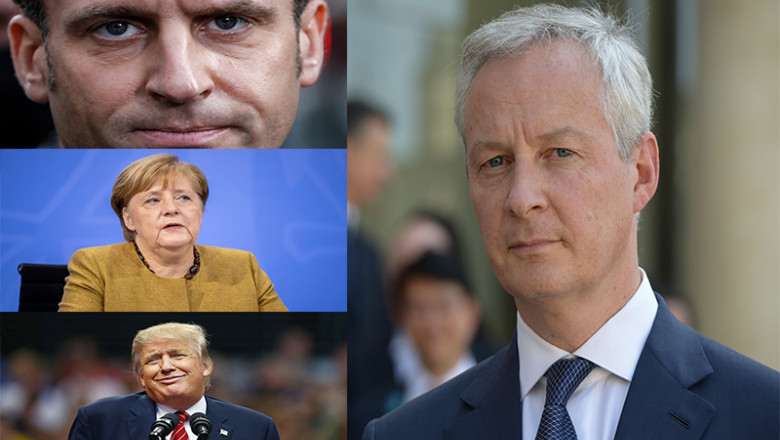 Emmanuel Macron, Angela Merkel, Donald Trump și Bruno Le Maire