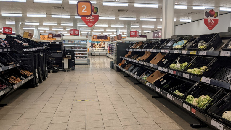 Raioane goale într-un supermarket din Marea Britanie, după Brexit