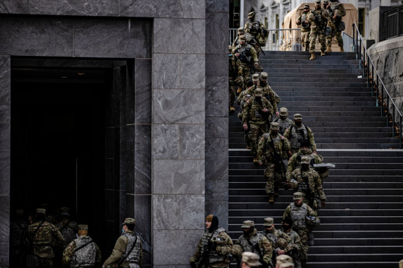 Militari din Garda Națională desfășurați la Capitoliul SUA din Washington DC