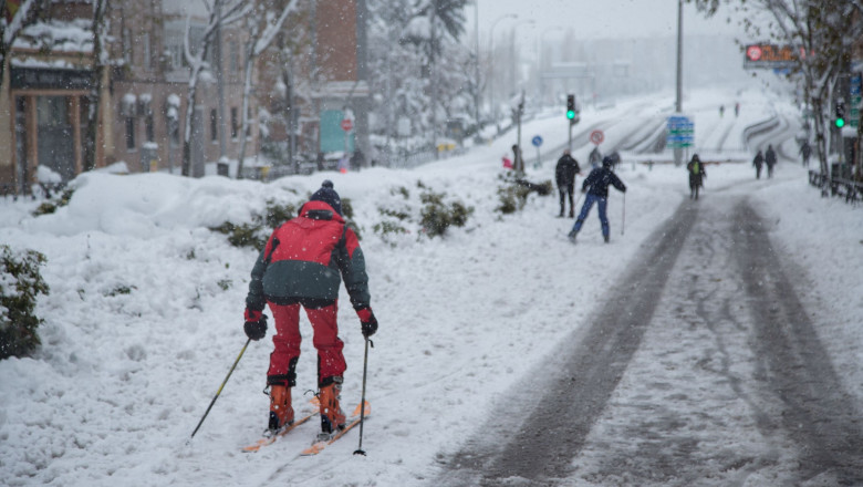 Historic snowfall in Madrid, Spain - 09 Jan 2021