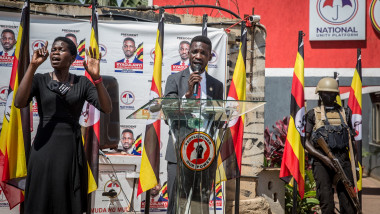 Robert Kyagulanyi, candidat la alegerile prezindențiale din Uganda.