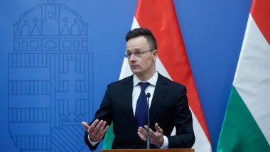 Peter Szijjarto, ministrul ungar de Externe, face declarații.