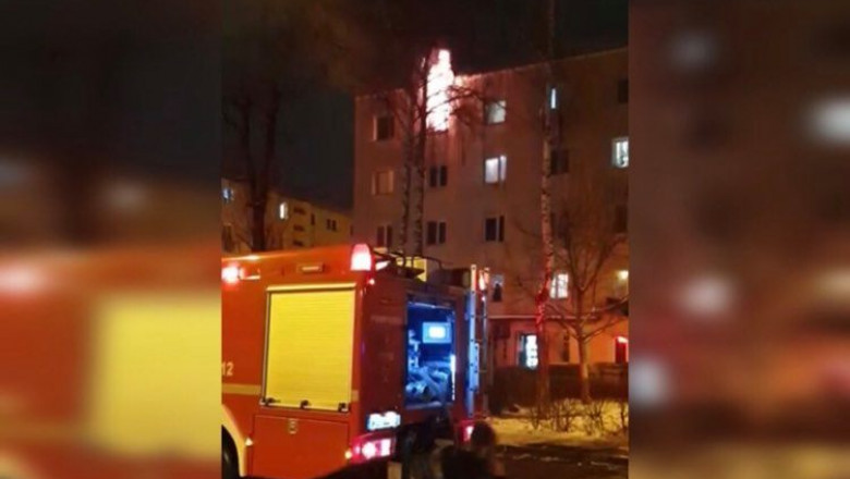 intervenție stingere incendiu bloc brașov