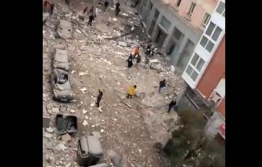 Explozie uriașă în centrul Madridului. Un bloc a fost aproape distrus