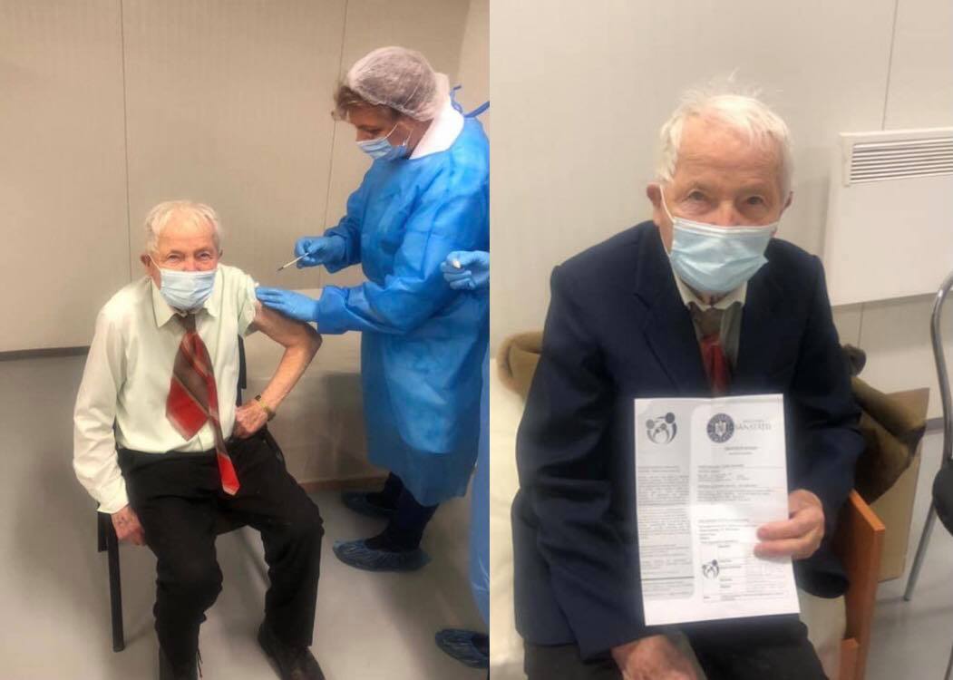 Un bărbat de 93 ani, cea mai vârstnică persoană din Piatra-Neamţ care s-a vaccinat împotriva Covid-19