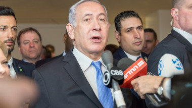 Premierul israelian Benjamin Netanyahu face declarații.