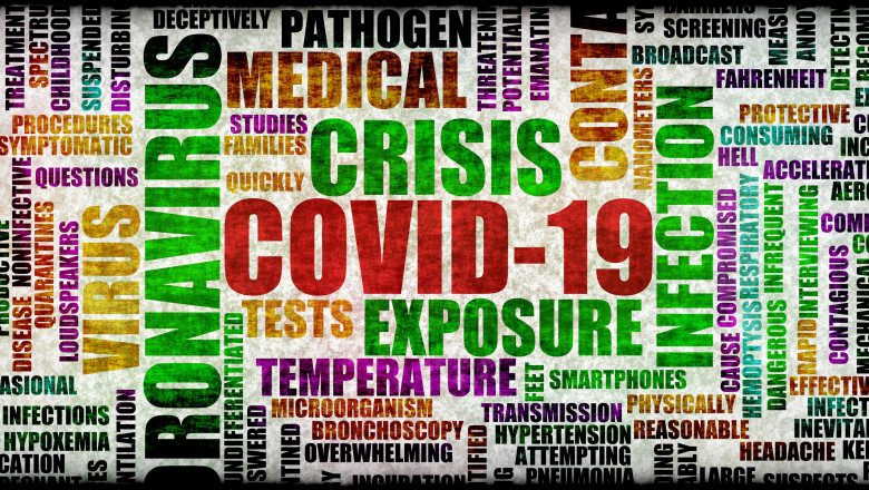 Covid-19 Background, titluri despre covid, coronavirus, viu colorate