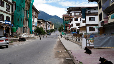 O stradă din Thimpu, Bhutan