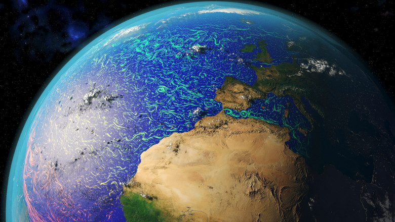 Ocean currents off Africa and Europe