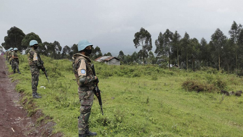 Militari din misiunea forţelor ONU în Congo patrulează în zona în care a fost ucis ambasadorul italian în R.D. Congo