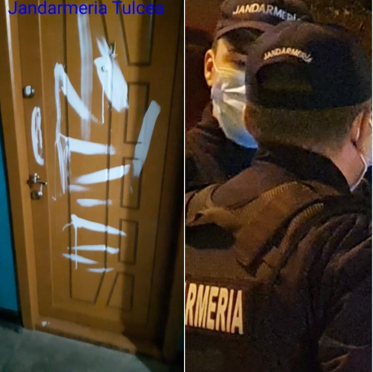 Jandarmii au intervenit la un scandal între două femei, pornit de la rufele puse la uscat. Hainele și ușa, mâzgălite cu vopsea