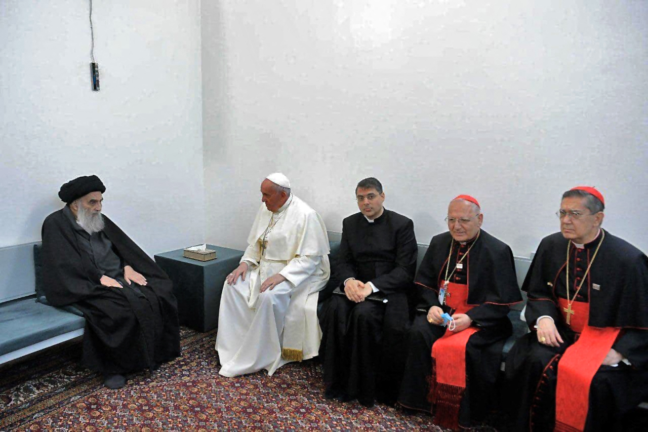 Întâlnire istorică în Irak. Papa Francisc l-a vizitat pe liderul musulmanilor șiiți