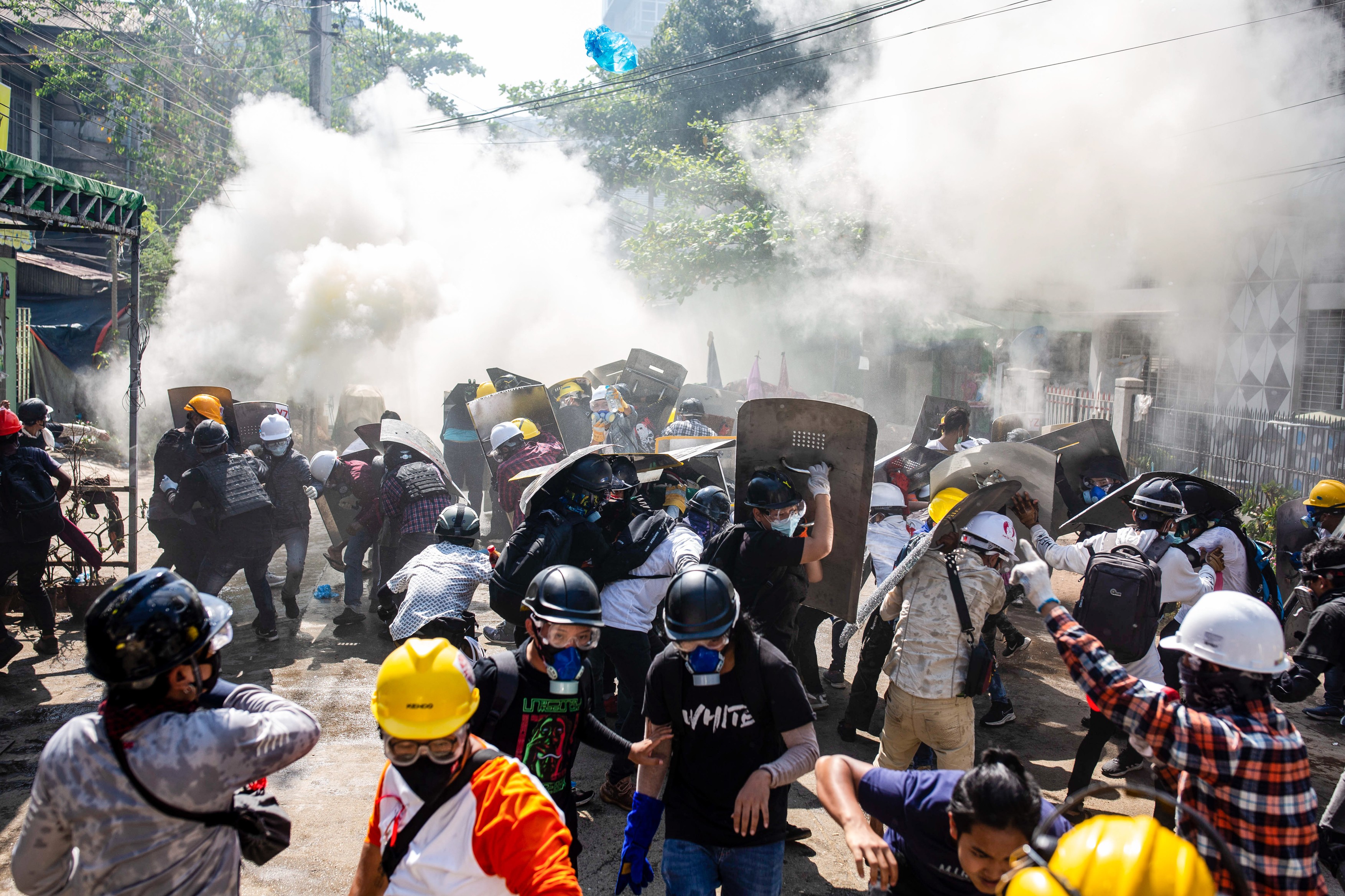 Anti military coup protest in Yangon, Myanmar - 08 Mar 2021