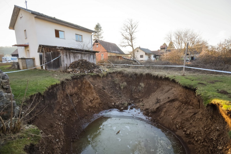 Earthquake damage, Mecencani, Croatia - 16 Feb 2021