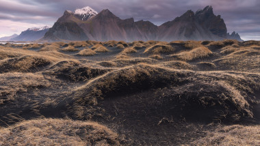 Stokksnes beach at Vestrahorn mountains in Hofn, Iceland