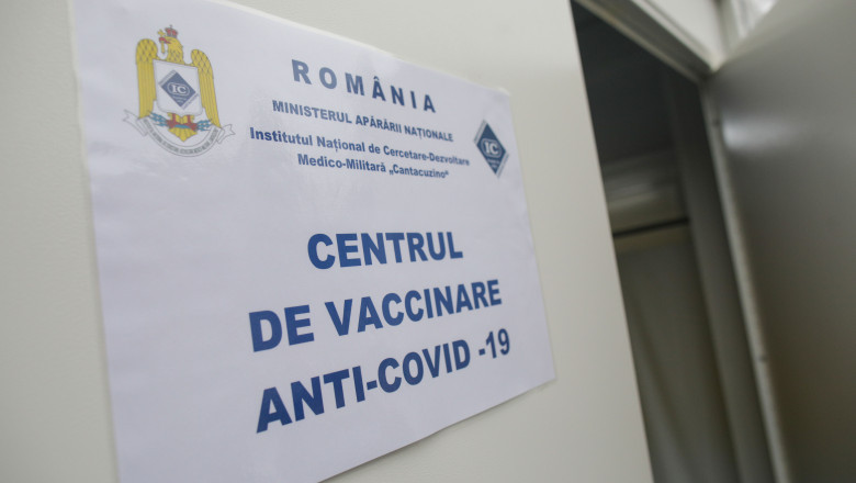 tablita de informare centru de vaccinare anti-Covid