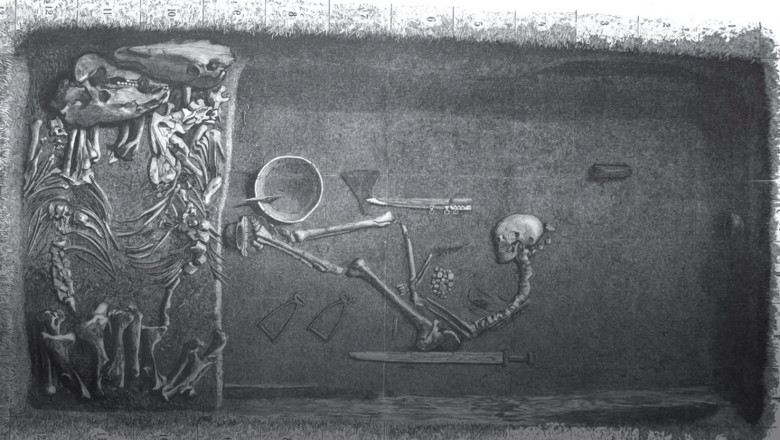 Mormântul unui razboinic viking decoperit in secolul 19