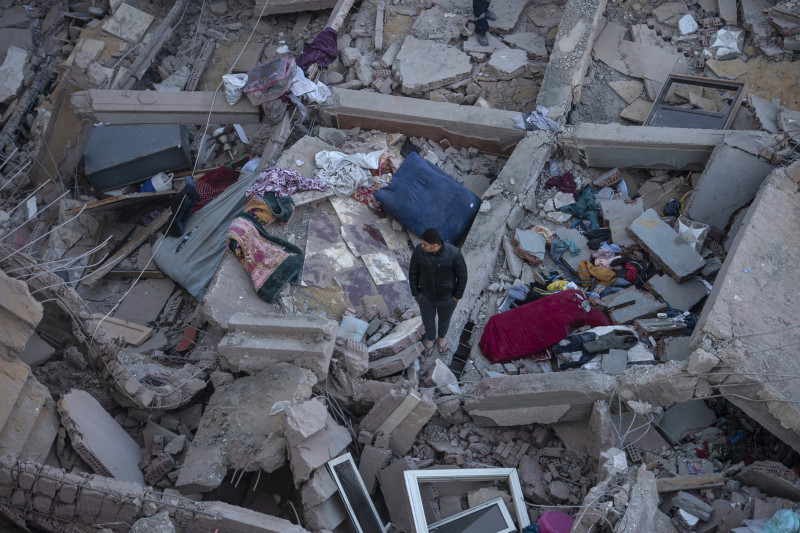 Aftermath of building collapse in Cairo