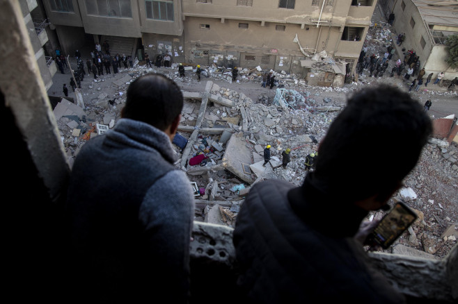 Aftermath of building collapse in Cairo