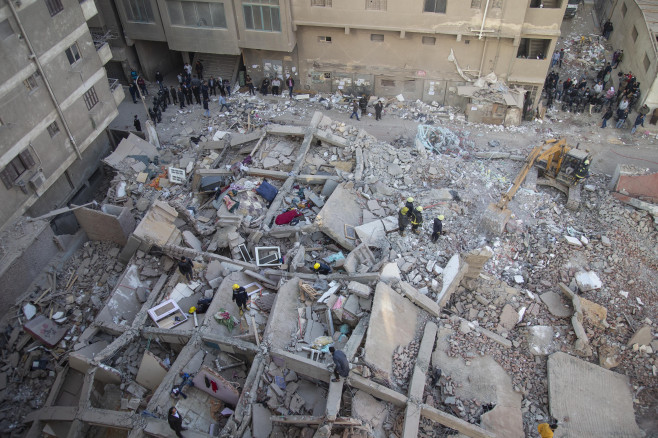 Aftermath of building collapse in Cairo