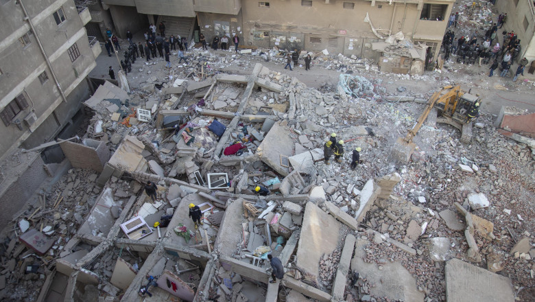 Aftermath of building collapse in Cairo