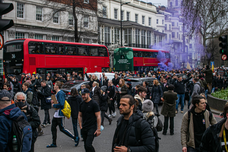 Anti Lockdown Demonstration, London, UK - 20 Mar 2021