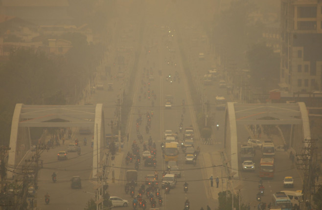 Kathmandu reels under thick layer of smoke and pollution, Kathmandu, Nepal - 26 Mar 2021