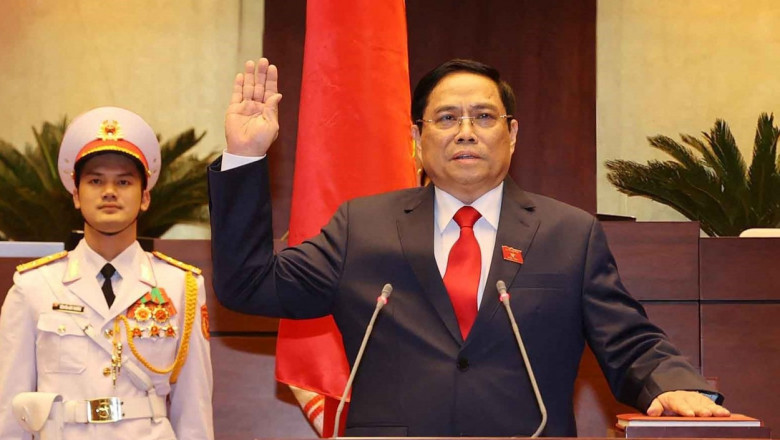 Pham Minh Chinh, noul prim-ministru al Vietnamului, la depunerea jurământului.