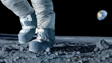 Astronaut păşeşte pe Lună, ilustraţie