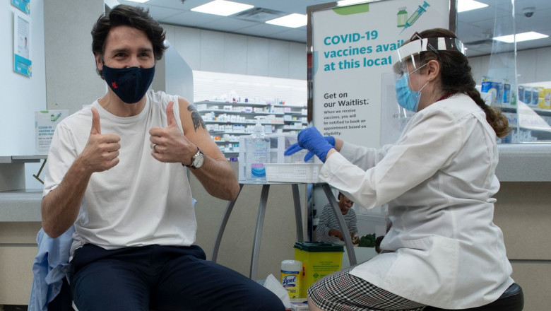 Justin Trudeau s-a vaccinat cu prima doză AstraZeneca