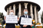 Funeral home workers protest in Rome, Italy - 16 Apr 2021