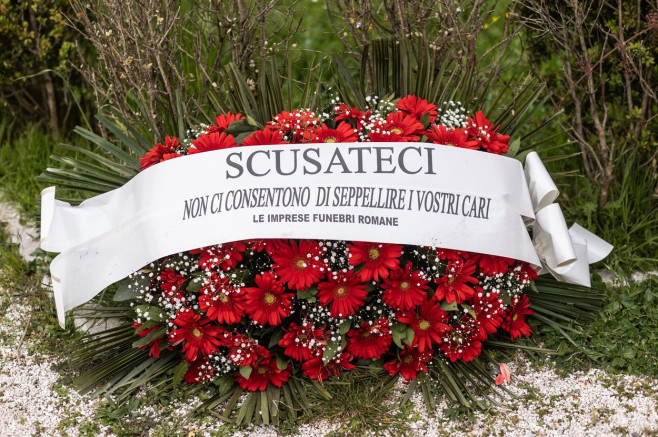 Funeral home workers protest in Rome, Italy - 16 Apr 2021