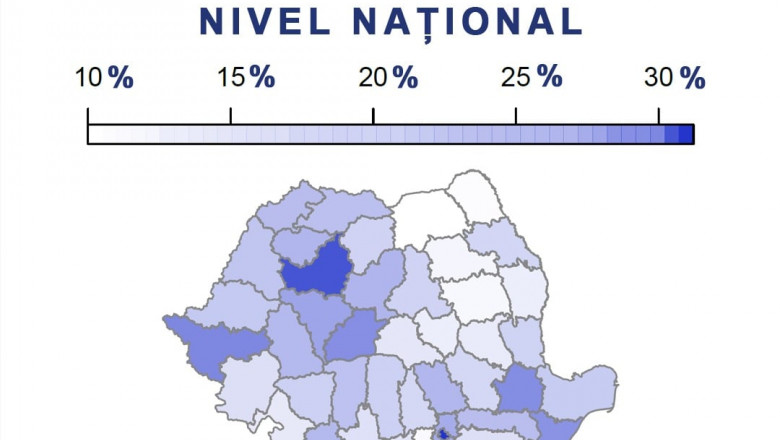 Hartă a acoperirii vaccinale anti-Covid în România
