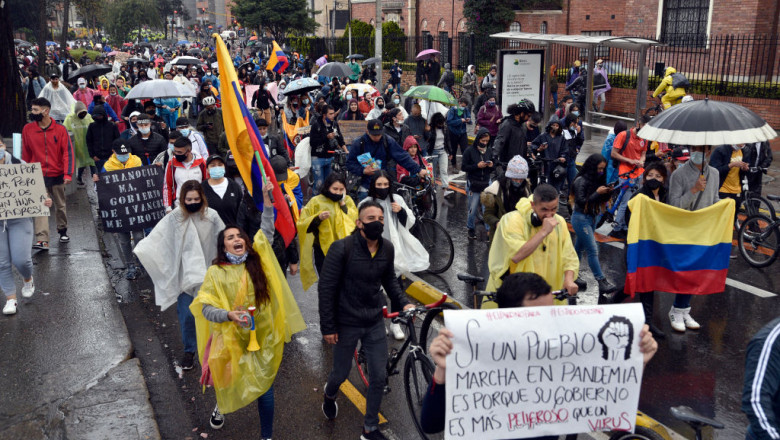 proteste in bogota columbia
