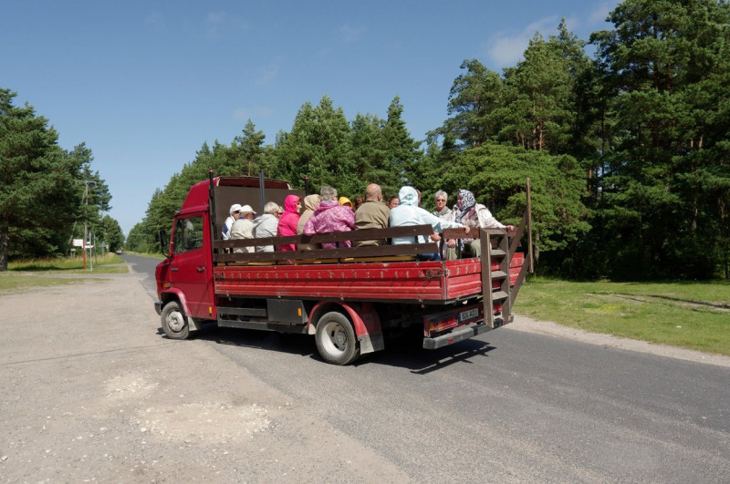 Tourist transport on the island Kihnu. Estonia 24th July, 2015
