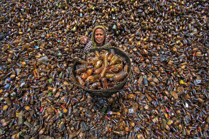 Workers at a recycling centre in Bogra, Bangladesh - 26 Jul 2018