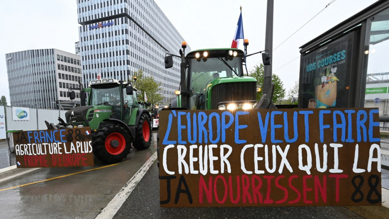 Mașini agricole pe străzi din Strasbourg