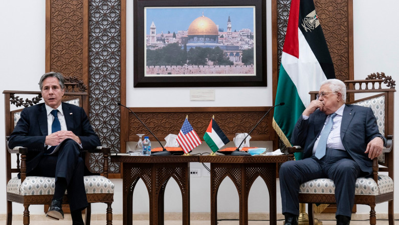 Antony Blinken, la masă cu Mahmoud Abbas