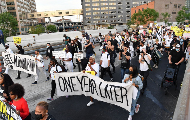 Rally and March for George Floyd - One Year Later, Brooklyn, New York, USA - 25 May 2021