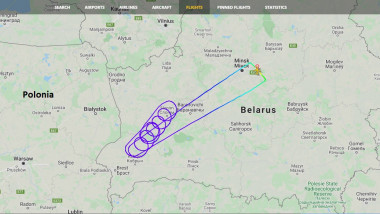 Avionul Belavia s-a rotit în aer fără să intre în spațiul aerian UE și s-a întors la Mins