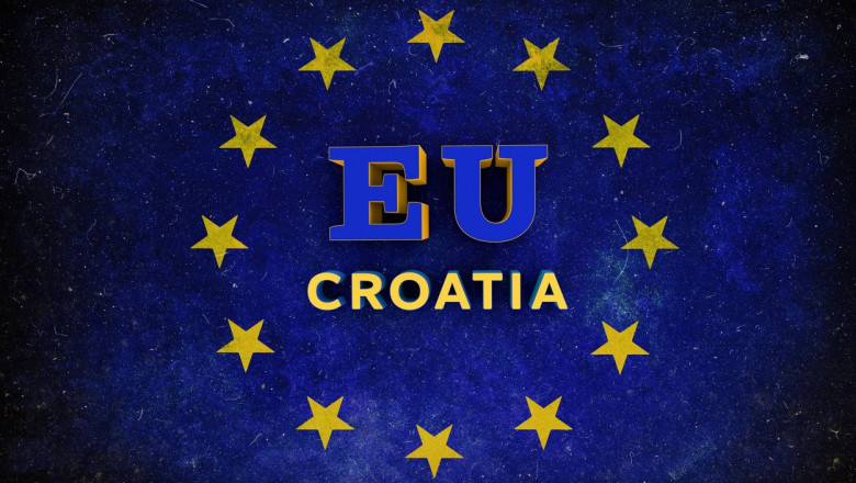 numele croatiei scris in interior stelelor de pe steagul ue