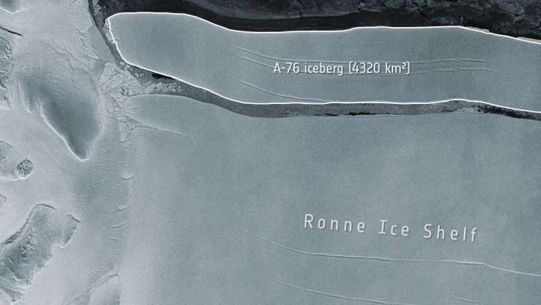 imagine din satelit al celui mai mare aisberg din lume