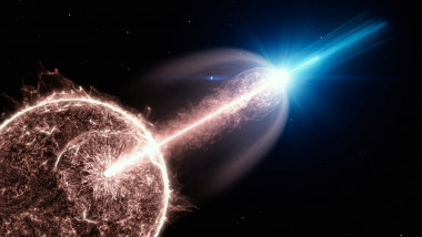 Rază de lumină care iese din nucleul unei stele