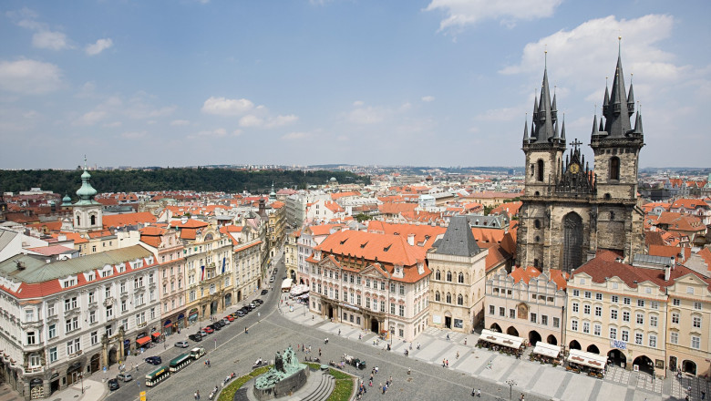 Imagine aeriană din Praga