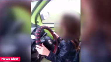 O copilă din Dolj a fost filmată la volan de tatăl ei