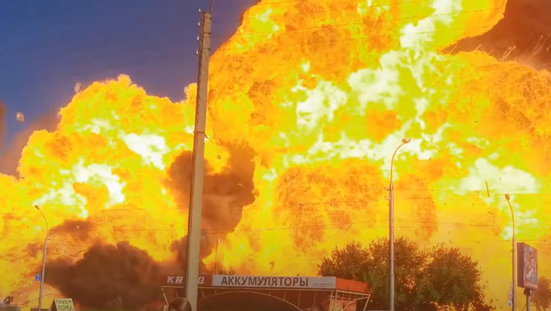 Explozie puternică la o benzinărie din Rusia.