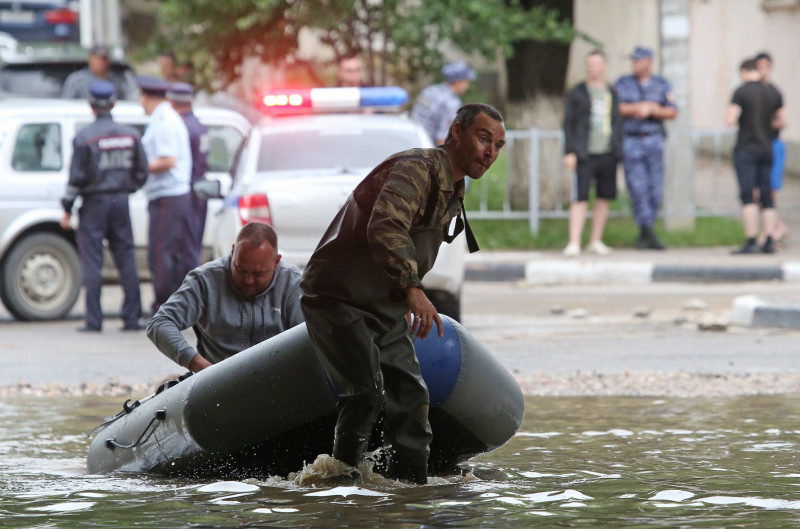 Aftermath of heavy rains in Kerch, Crimea